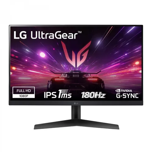 LG UltraGear 24GS60F-B Gaming Monitor - Gaming Monitor mit 180 Hz Bildwiederholrate und 1 ms Reaktionszeit für flüssige Spieleerlebnisse. Das nahezu rahmenlose Design sorgt für ein fesselndes Spielerlebnis.