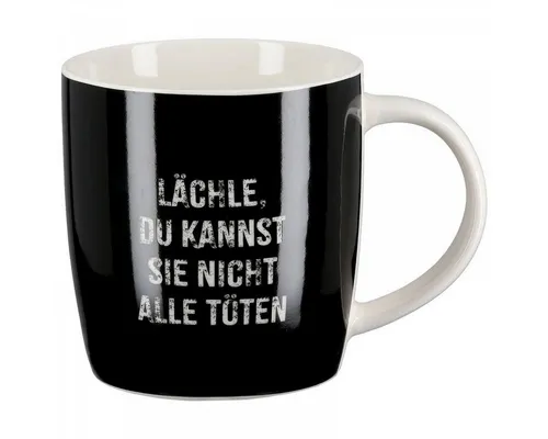 GILDE Tasse Henkelbecher Lächle du kannst Sie nicht alle Töten