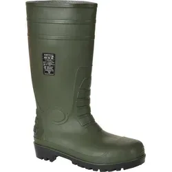 Portwest FW95 Total-Sicherheitsgummistiefel S5 Green Gr. 43 - Arbeitsschuhe mit wasserdichter PVC/Nitril-Konstruktion, schützender Stahlkappe und durchtrittsicherer Sohle - ideal für sichere Arbeit in nassen und gefährlichen Umgebungen.