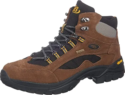 Brütting Unisex Chimney Rock Trekking- & Wanderstiefel, Braun Schwarz Gelb, 42 EU - Wanderschuhe mit rutschfester Vibram-Laufsohle für optimalen Halt. Ideal für Trekking und Outdoor-Aktivitäten, bequem und robust.