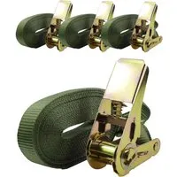 TRUTZHOLM 4x Profi Ratschen Spanngurt 1 Teilig 6m 0,8t 800 kg TÜV GS Oliv