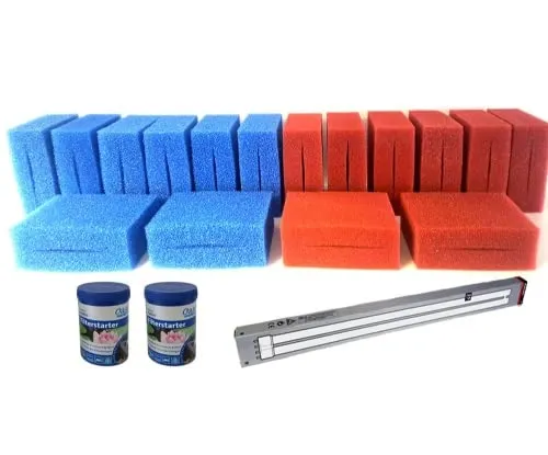 Pondlife Wartungspaket für Oase Biotec 18 mit UVC 55W inkl. Schwammset, Ersatzlampe & Filterstarter