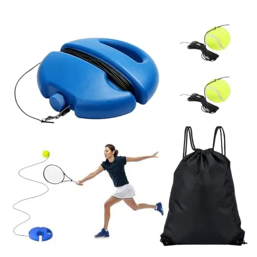 Quorumsg Tennis Trainer Set mit 2 Rebound Bällen – Ideales Trainingsgerät für Tennis