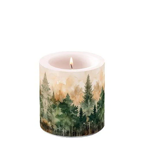 Kerze rund klein Evergreen Trees von Ambiente