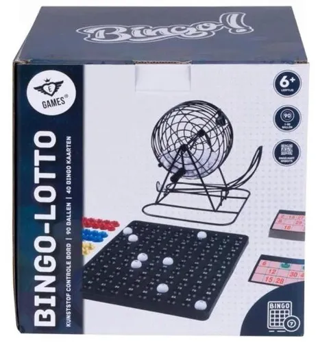 Bingo Spiel mit Lostrommel und 18 Bingo Karten