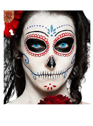 Maskworld Theaterschminke Make-up Set La Catrina Sugar Skull, Halloween Schminkset mit perfekt abgestimmten Komponenten