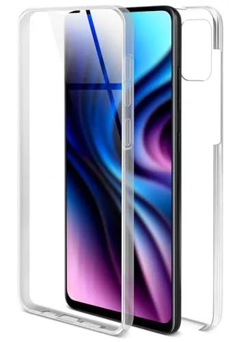 ONEFLOW Touch Case für Samsung Galaxy A21s Hülle 360 Grad Komplett Schutz beidseitig, Handyhülle mit Displayschutz, TPU Schutzhülle durchsichtig vorne und hinten stoßfest, Klar
