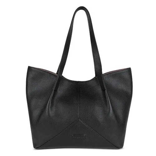 bugatti Schultertasche Elsa Ladies Shopper Black - Elegante Handtasche aus 100% Rindsleder mit geräumigem Hauptfach, ideal für stilbewusste Frauen, perfekt für Stadtbummel oder Freizeit.