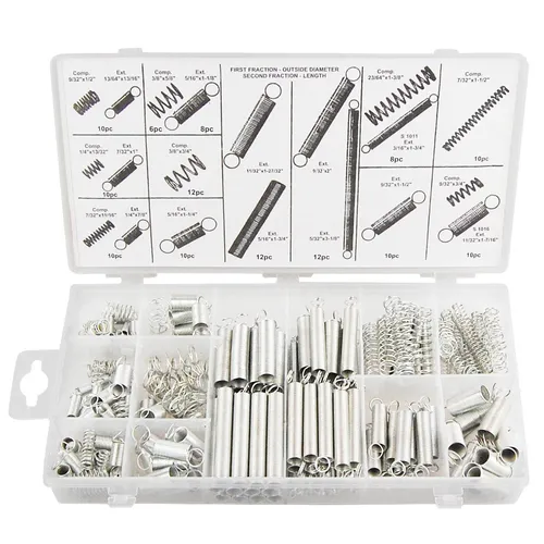 Produktbild Tifler Federn Sortiment, 200-Teiliges Set aus Zugfedern und Druckfedern