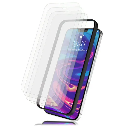 Für iPhone 12 Mini - Set 4x Schutz Glas & Schablone, 9H Handy Displayschutz