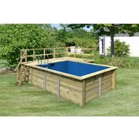 Karibu Aufstellpool Holzpool-Set 582x483 cm