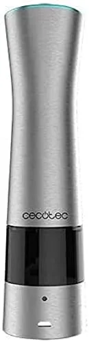 Cecotec InstantMill Press Elektrische Kaffee- und Gewürzmühle, Edelstahlgehäuse, Keramikmühle mit Pressfunktion, einstellbarer Mahlgrad, Acrylfenster, integriertes LED-Licht
