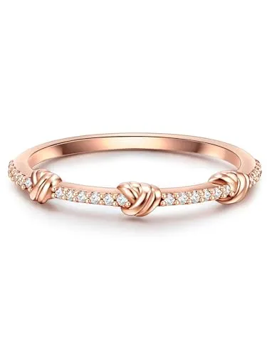 Glanzstücke München Silberring mit Zirkonia in Rosa, Größe 56 - Eleganter Ring aus 925er Sterlingsilber, vergoldet in Roségold, verziert mit funkelndem Zirkonia. Ideal für besondere Anlässe oder als stilvolles Accessoire.