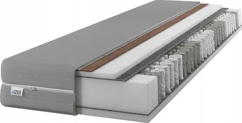 Matratze H3 H4 7-Zonen Taschenfederkern Federkernmatratze Kokosnuss IZER Matratze GreyPLUS 20cm 80x200 cm mit KOKOS |Zweiseitig H3 und H4| 7 Zonen | Taschenfederkern | Versteppter Bezug | Federkernmatratze