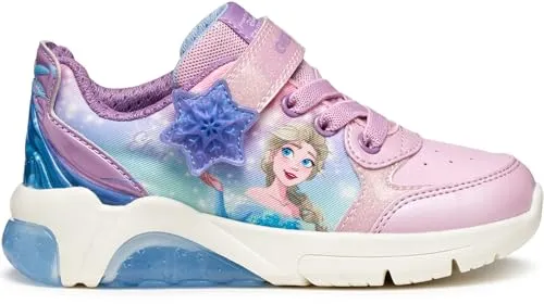 Geox Junior J Fadinlight Girl Sneakers Pink 35 EU - Leichte und atmungsaktive Sneakers mit verbessertem Stoßdämpfungssystem. Ideal für aktives Spielen, einfaches Anziehen dank Fast In System und elastischem Schnürsenkel für optimale Passform.