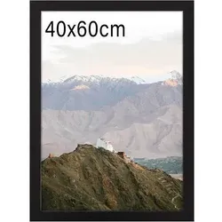 Bilderrahmen 40x60 cm Holz Passepartout Schwarz - Stilvoller Bilderrahmen 40x60 cm aus robustem Holz mit flexiblem Passepartout für individuelle Fotoformate. Ideal für die Präsentation deiner besten Erinnerungen und Kunstwerke – einfach an der Wand montieren!