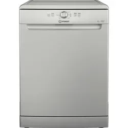 Indesit D2F HK26 S Spülmaschine - 60 cm Freistehend, 14 Stellen, E-Klasse, 6 Programme, silber, Push Go für blitzsauberes Geschirr in nur 85 Minuten
