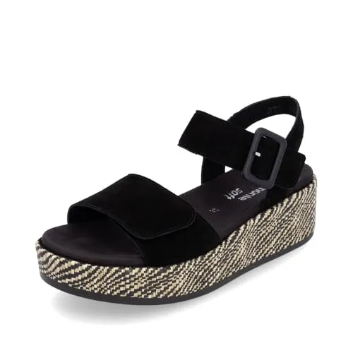 Remonte Damen Riemchensandalen D1N54 - Wanderschuhe mit losem Einlage und flachem Design, perfekt für den Sommer. Bequemes Rauhleder und herausnehmbare Innensohle für individuellen Komfort.