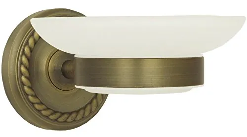 Seifenschale Glas rund Seifenhalter für Dusche und Bad Seifen Behälter Wandmontage Seifenablage Wand Seife Schale Ablage Milchglas Retro Antik Braun Landhausstil