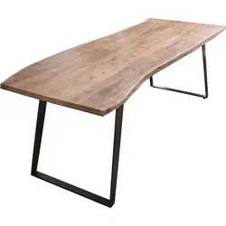 Produktbild Esstisch Baumkante Akazie HOBART 240 x 100 cm mit schwarzem U-Gestell