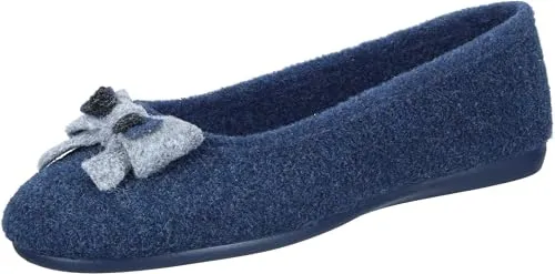 Manitu Home Damen 340083-05 Pantoletten, Blau, 38 EU, Blau 5, 40 EU