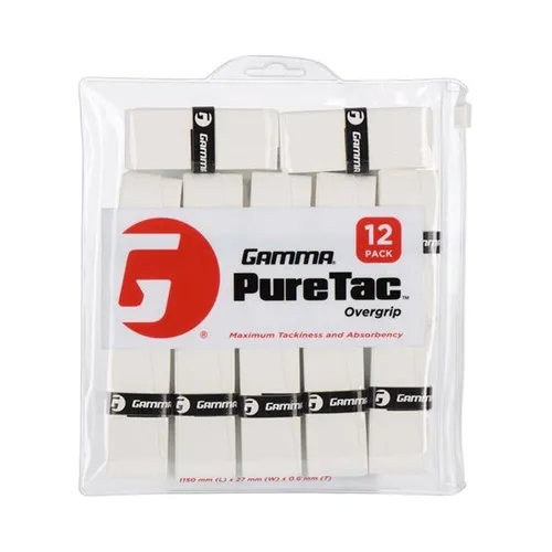 Gamma Pure Tac Tennisovergrip Tennis 12er Pack weiß