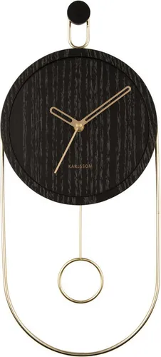 Wanduhr SWING mit goldenen Zeigern, Ø 20 cm in schwarz von Karlsson