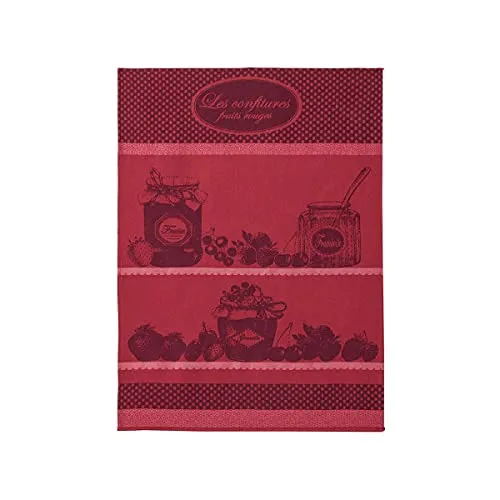 Coucke Jacquard-Baumwoll-Handtuch, Marmelade, rote Früchte, 50,8 x 76,2 cm, Rot