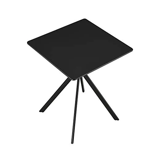 [en.casa] Esstisch Schwarz 60x60cm - Moderner Küchentisch für stilvolle Esszimmer - Esszimmertisch aus hochwertigem MDF mit pulverbeschichteten Metallbeinen, ideal für kleine Räume und perfekt für zwei Personen.