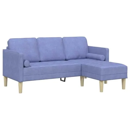 vidaXL Jeansblaues L-förmiges Sofa für 3 Erwachsene