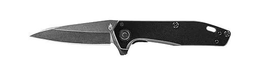 Gerber Taschenklappmesser, Klingenlänge: 7,62 cm, Fastball Finger Flip Knife, Beschichteter Edelstahl, Schwarz, 30-001717