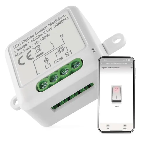 EMOS GoSmart Lichtschalter-Modul / Zigbee mit App, Unterputz Schalter zur Fernsteuerung, Sprachsteuerung, für Einzelschalter, kein Nullleiter, H5103