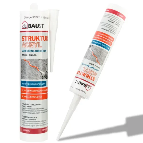 Produktbild duBAUST Strukturacryl PAC24 12,5% Bewegungsaufnahme,  überstreichbar 310ml, weiß