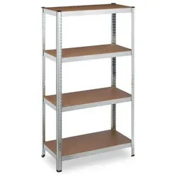 Schwerlastregal 4 Böden aus verzinktem Metall - Regalsysteme mit verstellbaren Böden, ideal für Keller und Werkstatt. Robustes Design aus Stahl, Maße: 80x40x157 cm, max. Belastung für schwere Gegenstände.