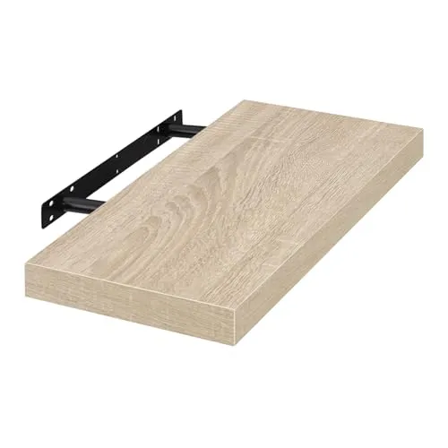 EUGAD Wandregal Wandboard Buchregal Hängeregal DVD CD Regal Holz Board 60cm Eiche 0116QJ