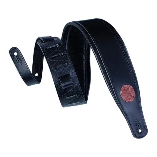 Levy's Veg Tan Gitarrengurt aus Leder schwarz
