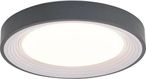 QAZQA Kanton Deckenleuchte 38cm Grau mit Dimmfunktion - Modern & Stilvoll - Die Kanton Deckenleuchte kombiniert modernes Design mit praktischer Dimmfunktion. Ihr elegantes Grau und die integrierte LED sorgen für ein energieeffizientes Licht. Perfekt für Wohnzimmer, Flur oder Schlafzimmer – setze stilvolle Akzente!