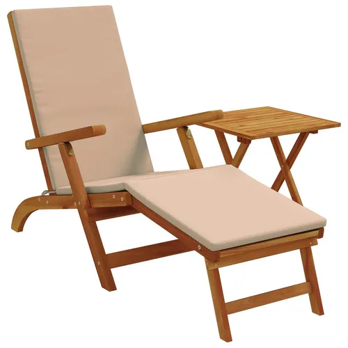 Verstellbarer Liegestuhl aus Akazienholz 2er Set Taupe vidaXL - Genießen Sie entspannte Stunden im Freien mit diesem klappbaren Liegestuhl-Set. Die verstellbare Rückenlehne und integrierte Fußstütze sorgen für individuellen Komfort. Ideal für Garten, Terrasse oder Poolbereich.