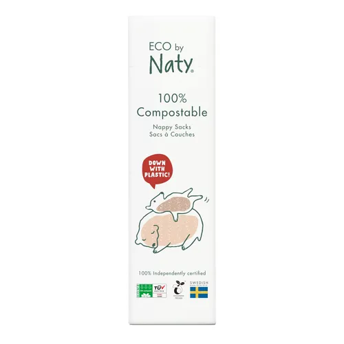 Eco by Naty Öko Baby Windelbeutel 100% kompostierbar biologisch abbaubar 50 Stk