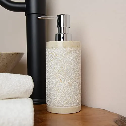 wohnfreuden Seifenspender Marmor Silino creme, 30841 in beige von Wohnfreuden