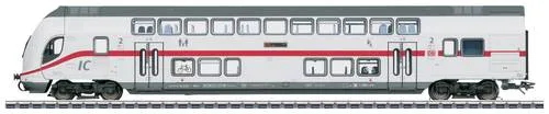Märklin IC2 Doppelstock-Steuerwagen DBpbzfa 668.2 - Modelleisenbahn, hochwertiger Doppelstockwagen der DB in Epoche VI, perfekt für detaillierte H0-Modelle und ausgestattet mit LED-Innenbeleuchtung.