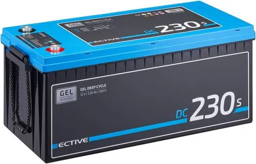 ECTIVE DC 230S GEL Deep Cycle 230Ah Versorgungsbatterie mit LCD-Anzeige - Autobatterien mit über 25% höherer Zyklenfestigkeit und intelligentem Informationssystem für optimale Nutzung und Lebensdauer. Ideal für mobile Hebebühnen und Solaranlagen.