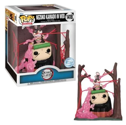 Funko Pop! Demon Slayer Nezuko Kamado Webfigur - Spielfiguren: Exklusive, im Dunkeln leuchtende Deluxe Pop! Nezuko Kamado, ca. 15cm groß und ideal für Sammler von Demon Slayer.