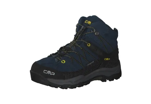CMP Kinder Trekking Schuhe Rigel MID 3Q12944 - Wanderschuhe mit CLIMAPROTECT Technologie für optimalen Wetterschutz, ideal für kleine Abenteurer in Größe 35, Farbe Blue Ink-Yellow.