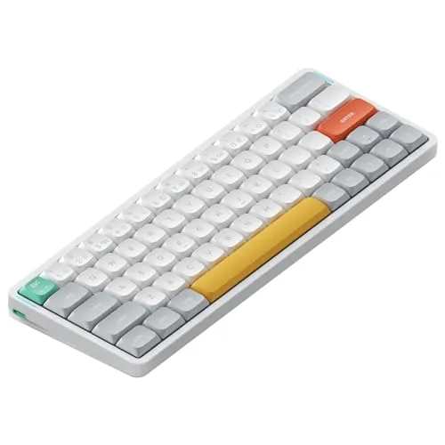 Nuphy - Air60 V2 Kabellose Mechanische Tastatur QMK/VIA, QWERTY US, 60% Low Profile Bluetooth / 2.4GHz - Iconic White Cowberry - Weiß