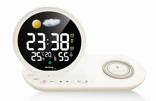 Technoline Quarzwecker mit Ladefunktion in weiß von Technoline