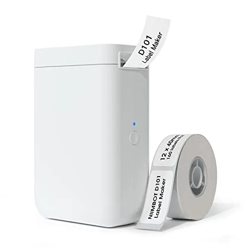 NIIMBOT D101 Etikettendrucker, Handheld Thermo Etikettiergerät mit Klebeband, einfach zu drucken 15 bis 25 mm Breite tintenloser beschriftungsgerät für Schul, Kabeletiketten, Geschäftspreisschilder