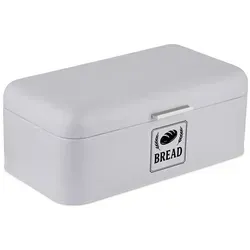 relaxdays Brotkasten Retro - Stylischer Brotkasten aus Eisen in Grau/Silber, ideal für die Aufbewahrung von Brot und Brötchen, mit praktischem Deckel und Griff für einfachen Zugriff.