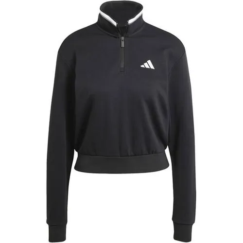 adidas Sportswear Sweatshirt W CB 14ZIP - Stylisches Sweatshirt für Damen, aus weichem French-Terry-Material mit Raglanärmeln für optimale Bewegungsfreiheit. Hergestellt aus mindestens 70% recycelten und erneuerbaren Materialien, ideal für nachhaltige Mode.