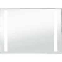 vidaXL Badezimmer-Wandspiegel mit LEDs 100x60 cm - Badspiegel mit seitlichen LED-Leisten für präzise Beleuchtung, ideal zum Schminken und Pflegen. IP44-zertifiziert für Sicherheit in feuchten Räumen.